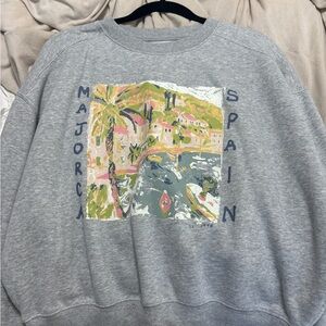 Urban Outfitters Gray Majorca Spain Graphic Sweatshirt